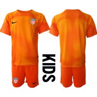 Camiseta Estados Unidos Portero Primera Equipación Replica Mundial 2022 para niños mangas cortas (+ Pantalones cortos)